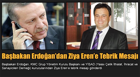 Başbakan Erdoğan'dan Ziya Eren'e Tebrik Mesajı