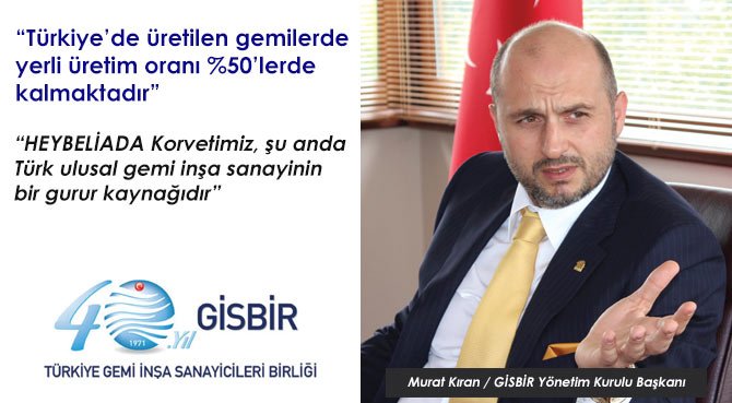 Türkiye'de üretilen gemilerde yerli üretim oranı yüzde 50'lerde kalmaktadır