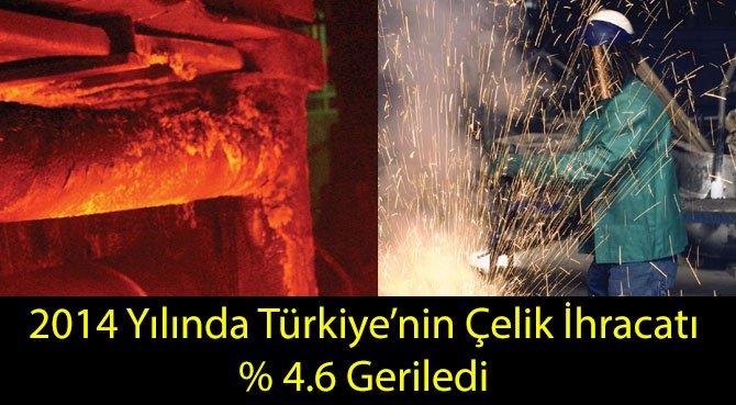 2014 Yılında Türkiye'nin Çelik İhracatı % 4.6 Geriledi