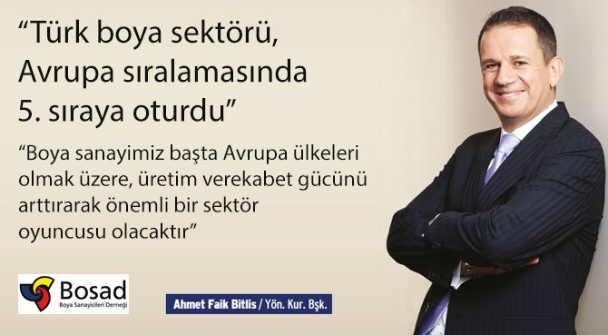 Türk boya sektörü, Avrupa sıralamasında 5. sıraya oturdu