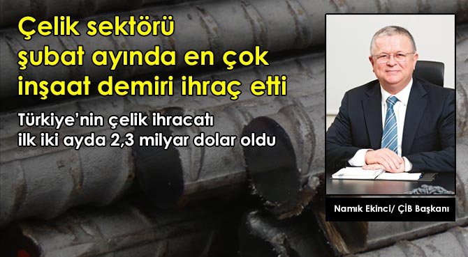 Çelik sektörü şubat ayında en çok inşaat demiri ihraç etti