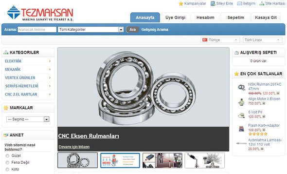 Tezmaksan Makine Yedek Parça Satış Sitesi www.tezmaksanonline.com Artık Hizmetinizde