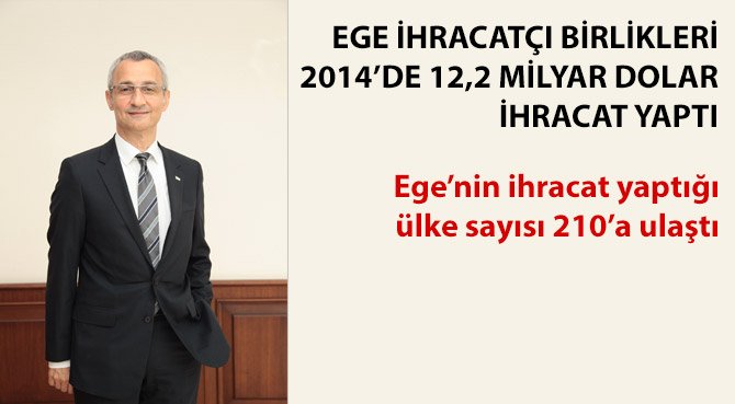 EGE İHRACATÇI BİRLİKLERİ 2014'DE 12,2 MİLYAR DOLAR İHRACAT YAPTI