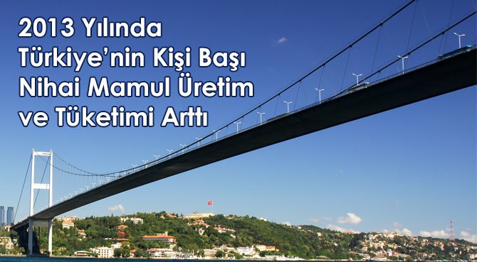 2013 Yılında Türkiye'nin Kişi Başı Nihai Mamul Üretim ve Tüketimi Arttı