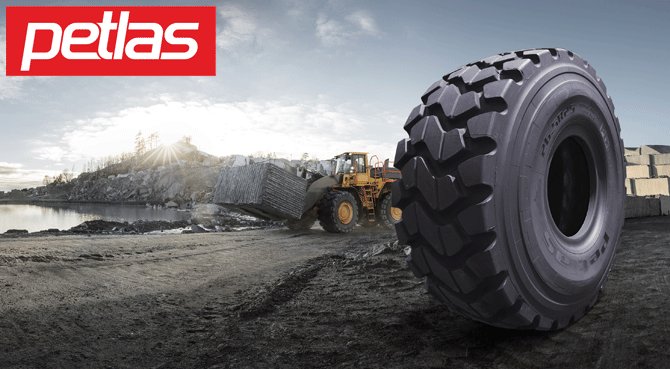 PETLAS ve AKO Lastik Kaplama 24. Marble-İzmir Mermer Fuarı'nda Tam Çelik İş Makinesi Lastikleriyle Boy Gösteriyor