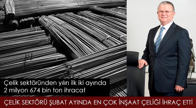ÇELİK SEKTÖRÜ ŞUBAT AYINDA EN ÇOK İNŞAAT ÇELİĞİ İHRAÇ ETTİ