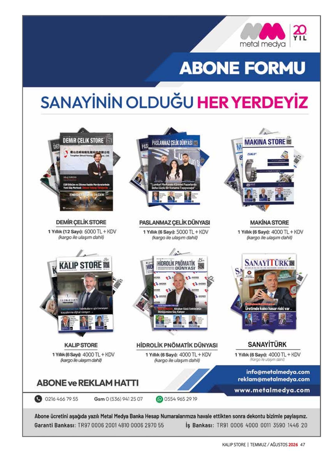 Kalıp Store · 79. Sayı · Temmuz-Ağustos 2026 · 49