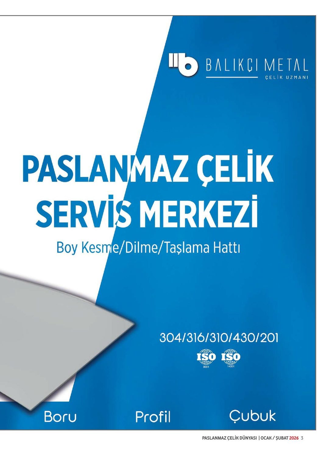 Paslanmaz Çelik Dünyası · 10. Sayı · Ocak-Şubat 2026 · 5