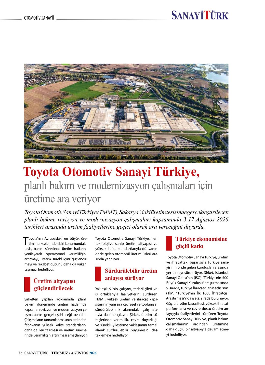 Sanayi Türk · 2. Sayı · Temmuz-Ağustos 2026 · 78