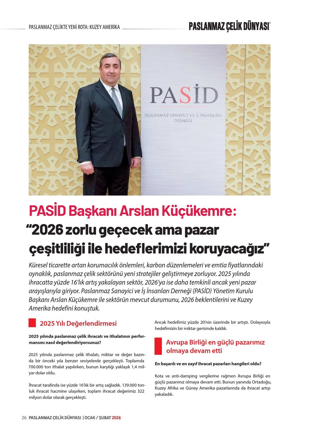 Paslanmaz Çelik Dünyası · 10. Sayı · Ocak-Şubat 2026 · 28