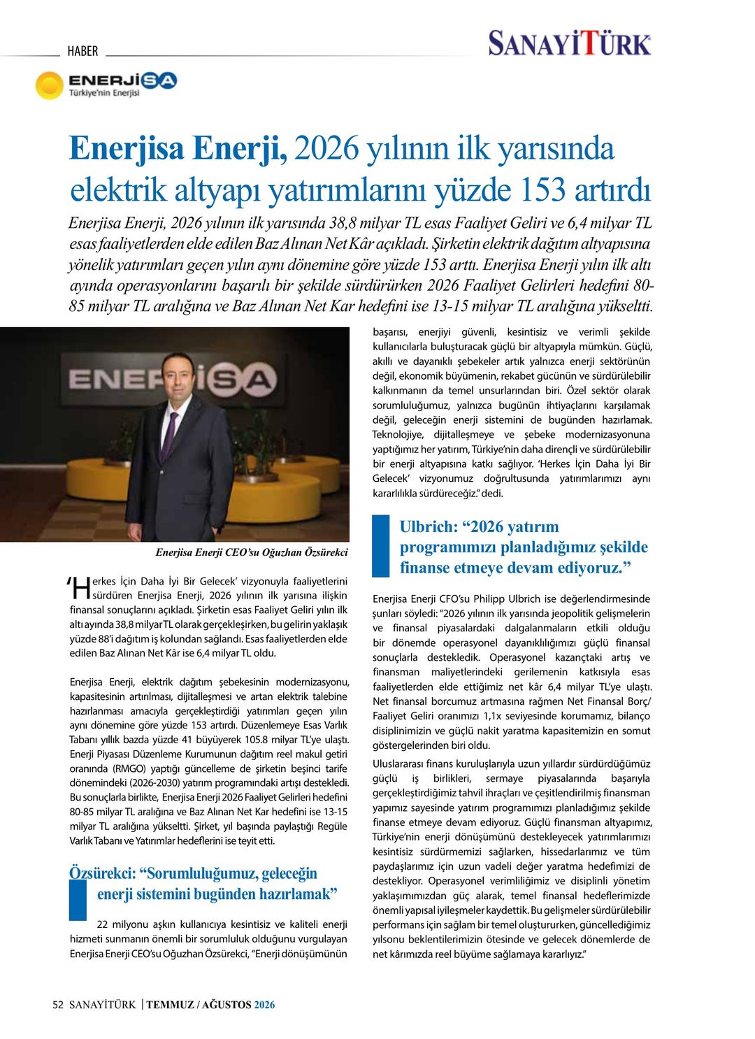 Sanayi Türk · 2. Sayı · Temmuz-Ağustos 2026 · 54