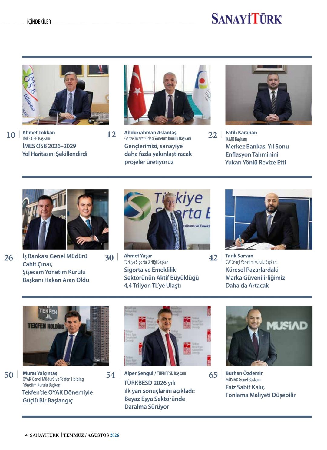 Sanayi Türk · 2. Sayı · Temmuz-Ağustos 2026 · 6