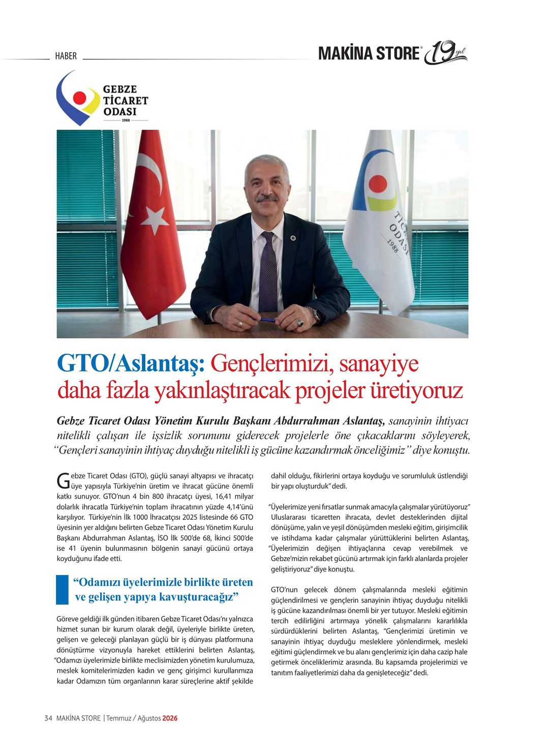 Makina Store · 103. Sayı · Temmuz-Ağustos 2026 · 36