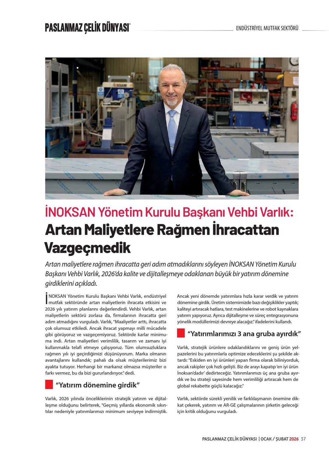 Paslanmaz Çelik Dünyası · 10. Sayı · Ocak-Şubat 2026 · 39