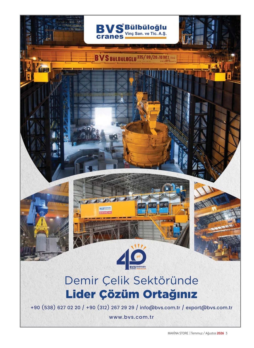 Makina Store · 103. Sayı · Temmuz-Ağustos 2026 · 5