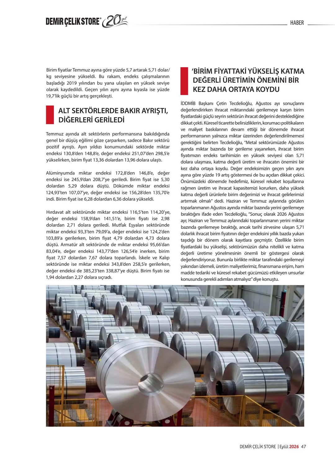 Demir Çelik Store · 237. Sayı · Eylül 2026 · 51