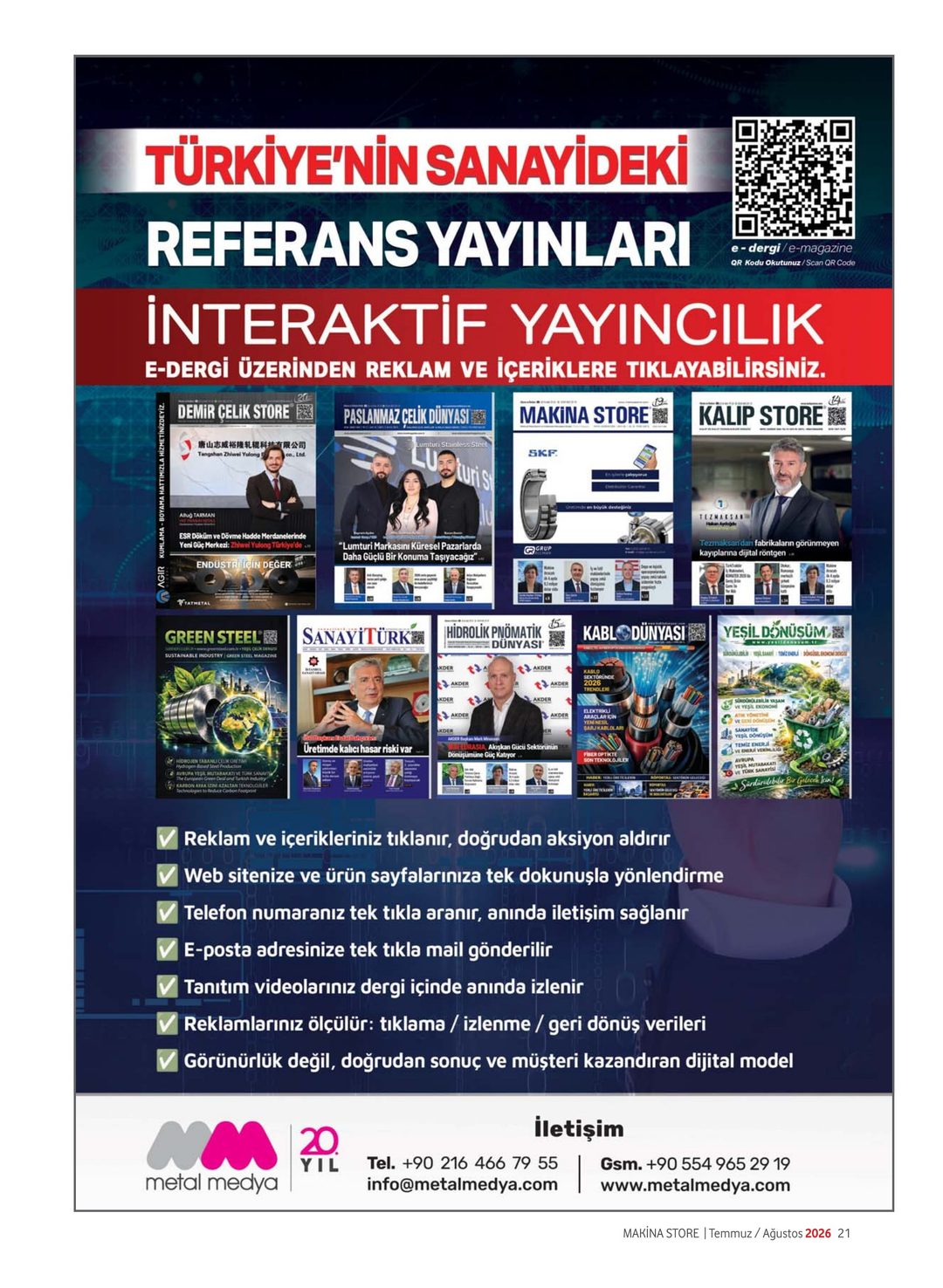 Makina Store · 103. Sayı · Temmuz-Ağustos 2026 · 23