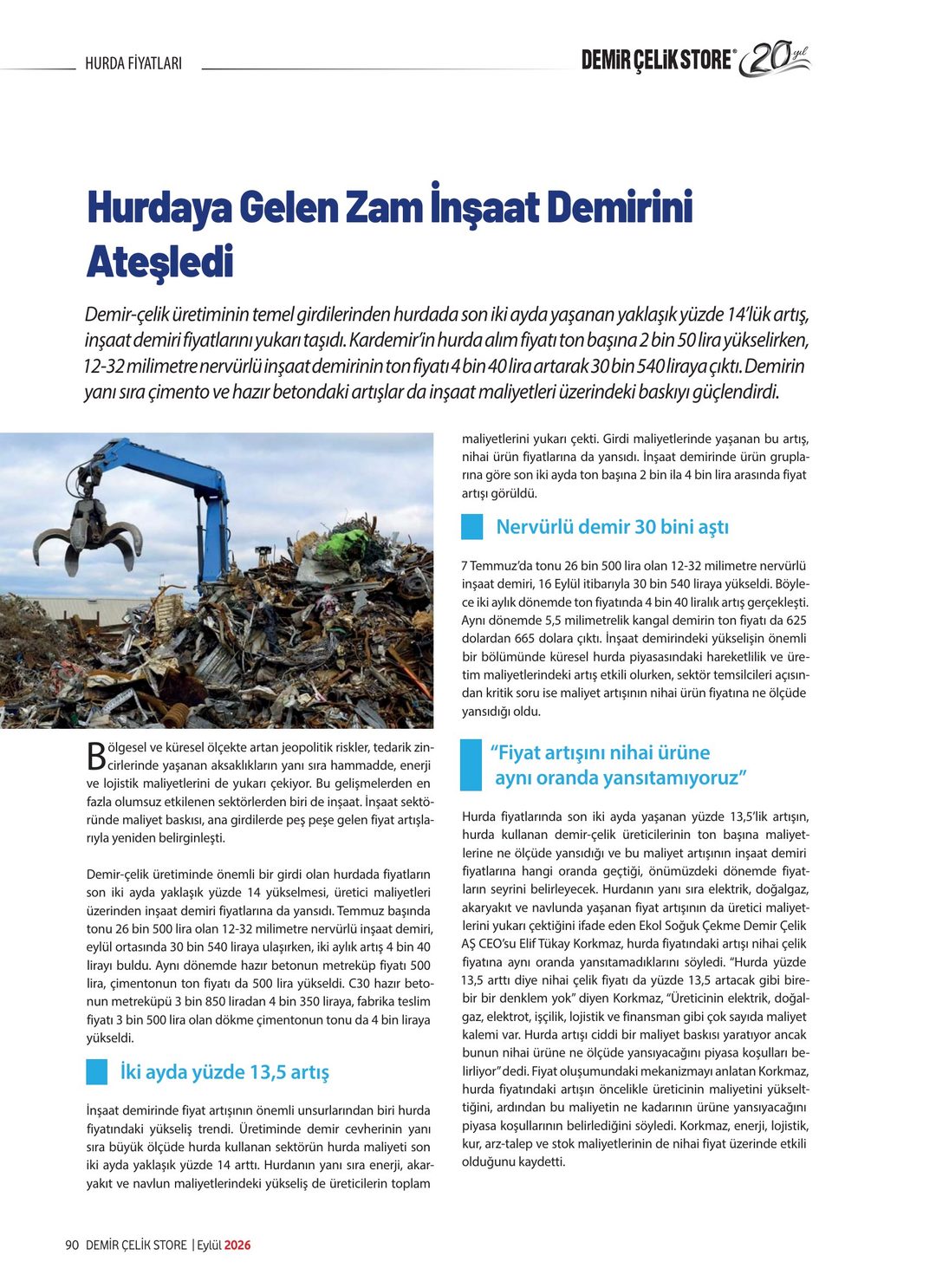Demir Çelik Store · 237. Sayı · Eylül 2026 · 98