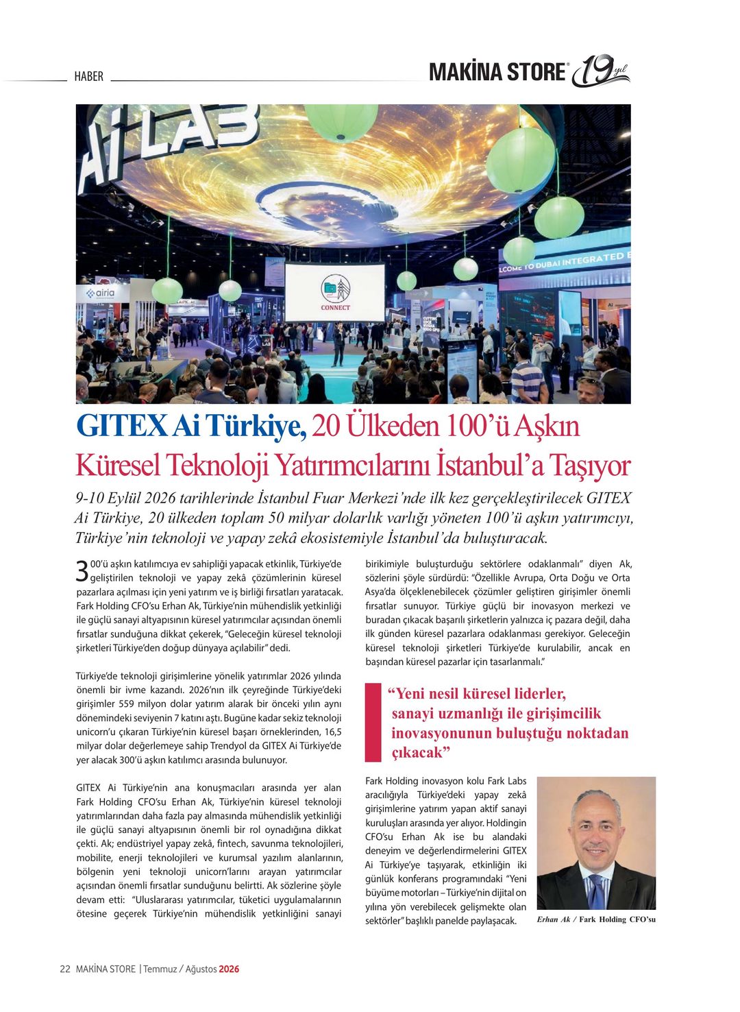 Makina Store · 103. Sayı · Temmuz-Ağustos 2026 · 24