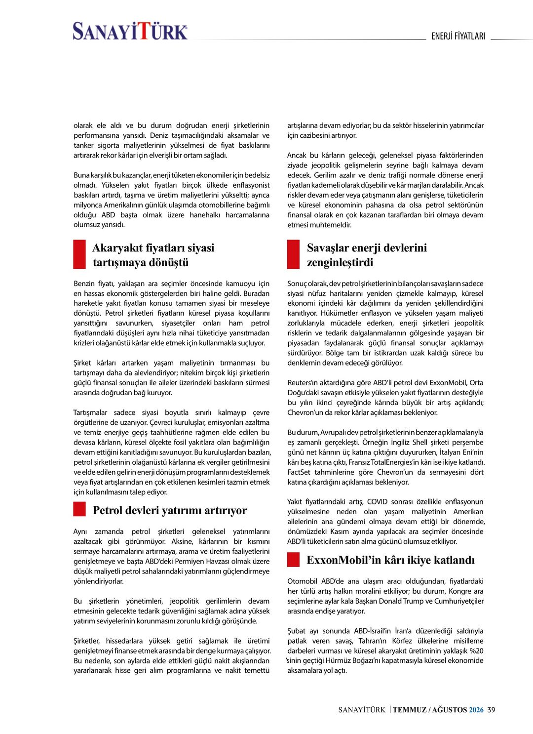 Sanayi Türk · 2. Sayı · Temmuz-Ağustos 2026 · 41