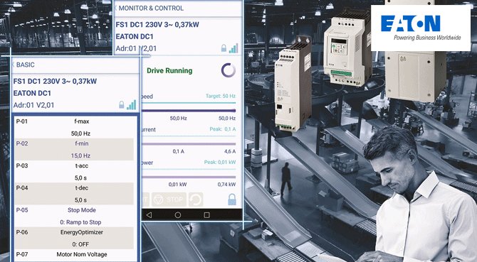 Eaton'ın Yeni Drivesconnect Uygulamasıyla Hız Kontrol Cihazlarının Mobil Olarak Parametrelendirilmesi 