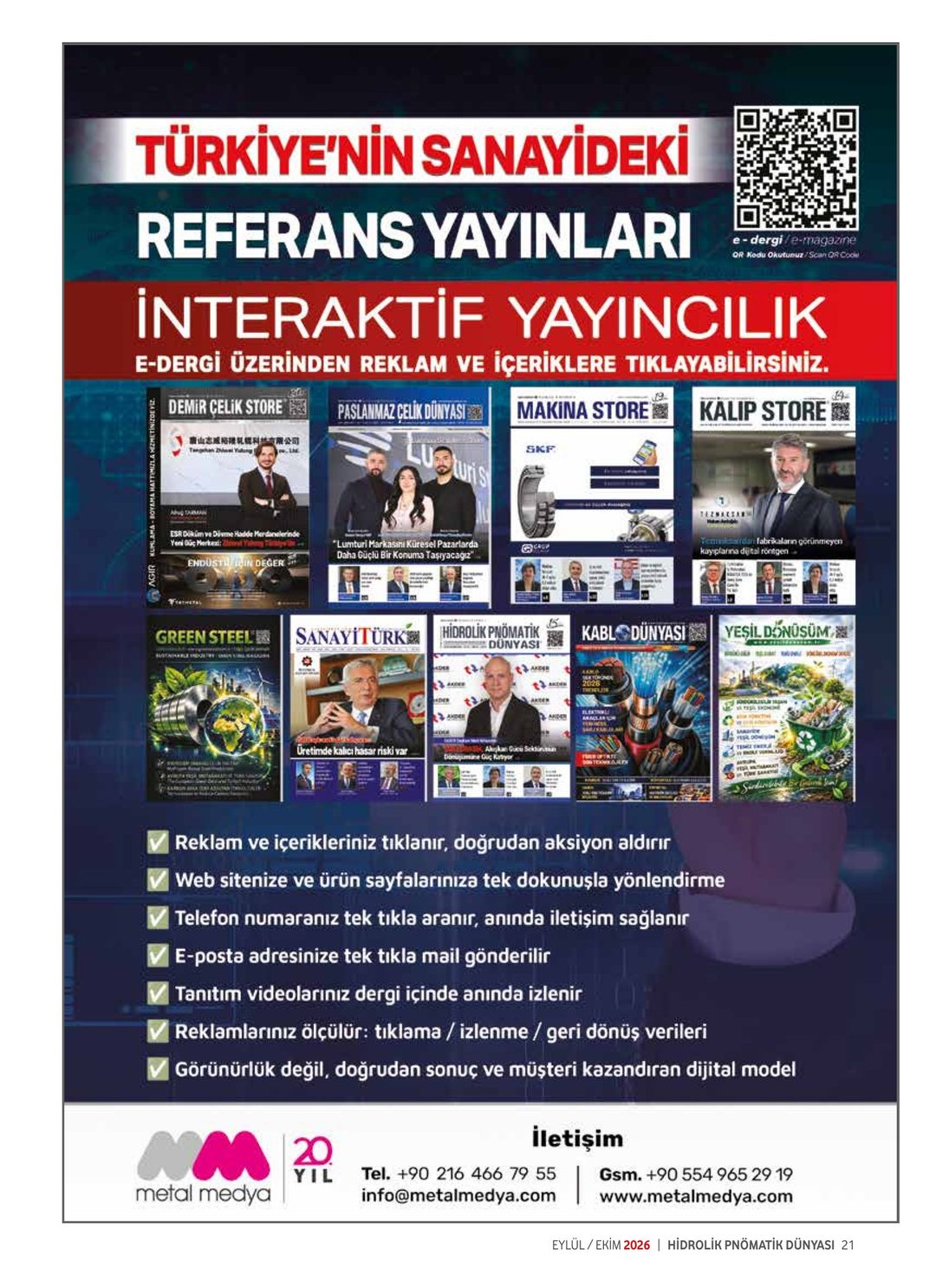 Hidrolik Pnömatik Dünyası · 85. Sayı · Eylül-Ekim 2026 · 23