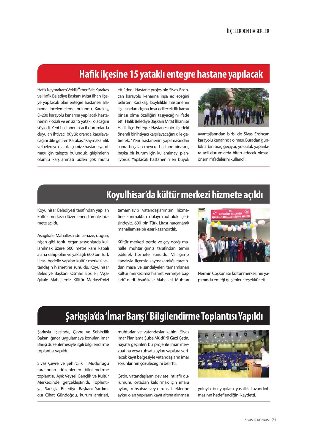 Sivas İş Dünyası · 14. Sayı · Ekim-Aralık 2018 · 73