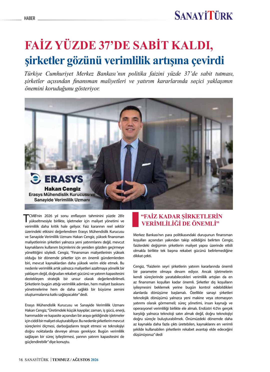 Sanayi Türk · 2. Sayı · Temmuz-Ağustos 2026 · 18
