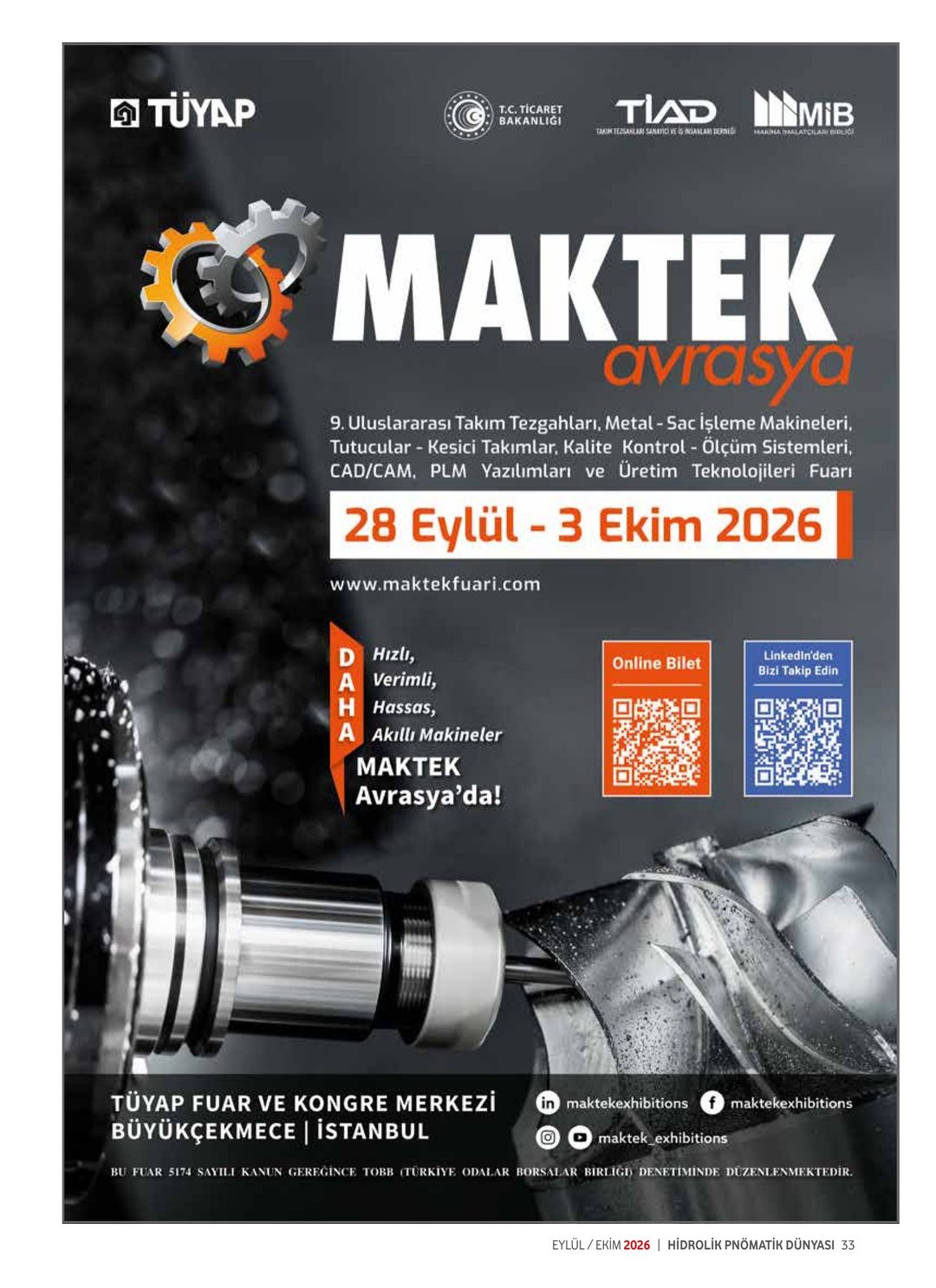 Hidrolik Pnömatik Dünyası · 85. Sayı · Eylül-Ekim 2026 · 35