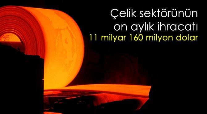 Çelik sektörünün on aylık ihracatı 11 milyar 160 milyon dolar